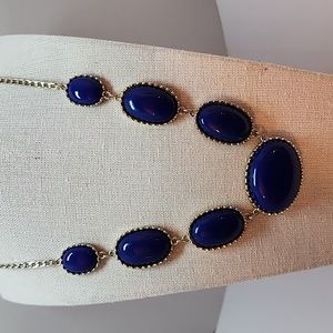 J. Crew Cobalt Blue Cabochon Statement Necklace
